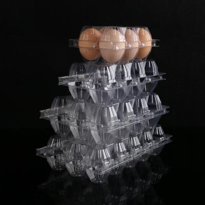 China 4/6/8/10/12/15/20/30 Holes Packaing Disposable Egg Carton Egg Tray Suppliers Transparent PET Blister Packing Plastic Trays For Eggs for sale