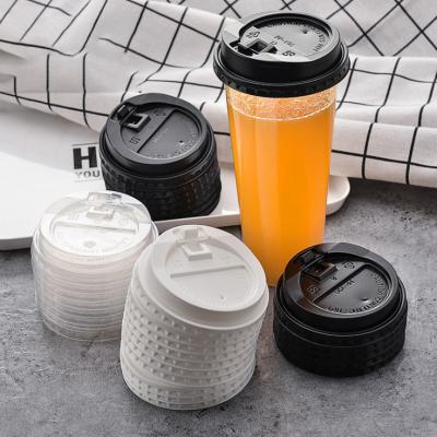 China Non Spill Disposable Food Grade Beverage OEM PS PP Hot Bowl Cover Plastic Lid For Coffee Cup for sale