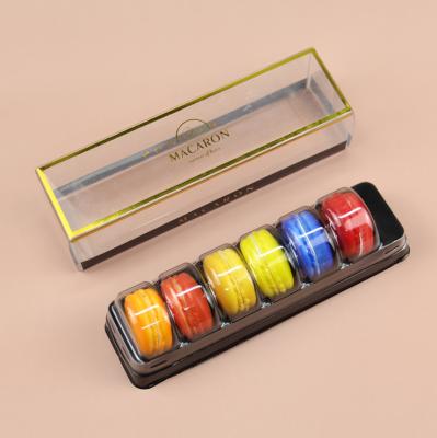 China Disposable Customized Macaron Packaging Box 6 Pcs Baking Tray Plastic Cake Packaging Box RPET/PET Cookie Blister Pastry Food Grade Boxes for sale