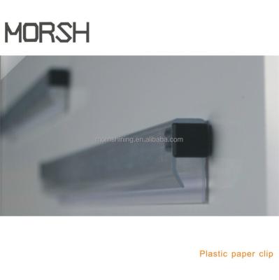 China Plastic Whiteboard Plastic Paper Clip With Magnet Strip Backside for sale