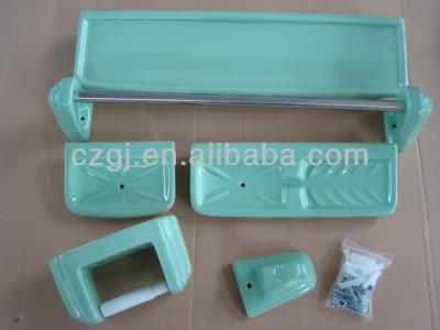 China Viable Green Ceramic Bathroom Accessory Set for sale