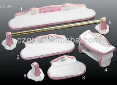 China Sustainable Pink Gild Bathroom Cabinet Set for sale