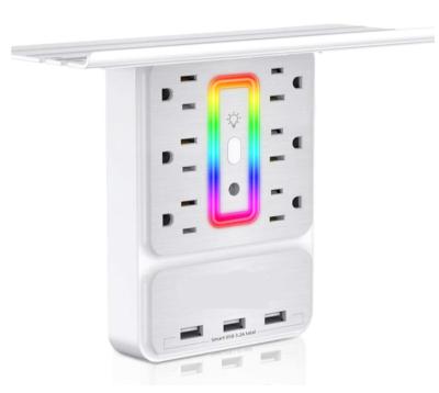 China Residential / Multi-Purpose Wall Socket With Socket Wall Bracket New US Night Light Smart Atmosphere Light US Standard USB Standard Socket for sale