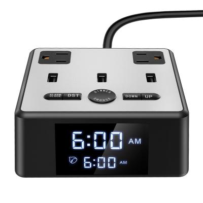 China Residential / General Purpose US Standard Clock With USB Plug LED Display With Charging Plug for sale