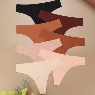 China Breathable High Quality Panties Ice Silk Comfortable Woman Panties Sexy Thong And G - String With US Size for sale