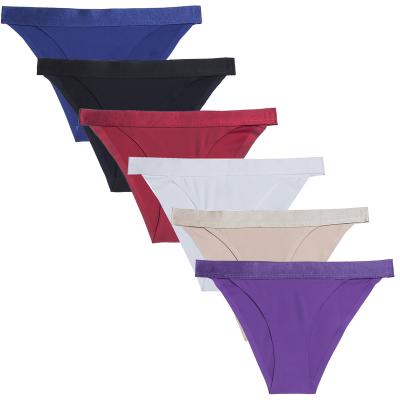 China Solid Color Breathable Thong Bikini Style Cotton Panties Sexy Thongs For Women Women Comfortable Panties for sale