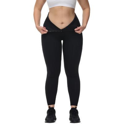 China QUICK DRY High Elasticity Yoga Material Women Lose Weight Fitness Yoga Pants High Waist Tummy Trimmer Waist Trainer Leggings for sale