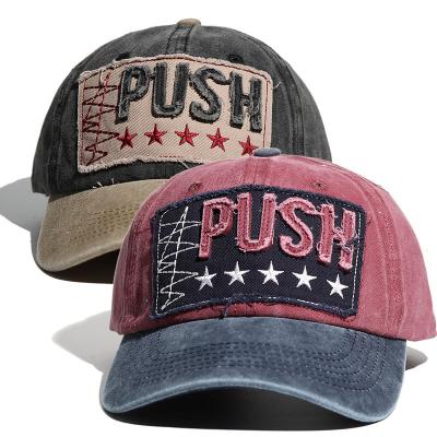 China High Quality Unstructured Hat 6-Panel Baseball Caps Embroidery Distressed Logo Distressed Cap 6 Panel Custom Baseball Cap for sale