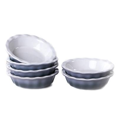 China Sustainable Eco Friendly Vibrant Color Bakeware Dessert Plate Ceramic Stoneware Pie Dish for sale