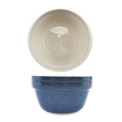 China Sustainable Ceramic Reactive Round Small Mini Baking Dish Pudding Creme Brulee Bowl for sale