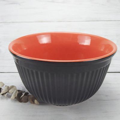 China Christmas Viable Color Batter Mixing Bowl Large Round Ceramic Pasta Bowl for sale