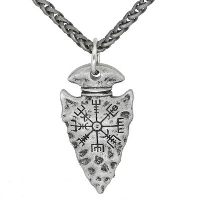 China Religious Viking Sword Amulet Vegvisir Necklace With Gift Bag for sale