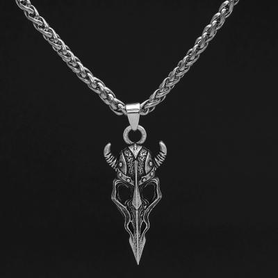 China Viking jewelry skull odin viking religious necklace for men's gift for sale