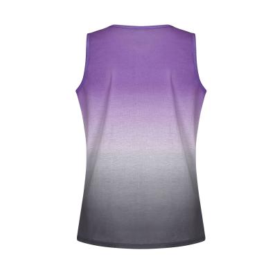 China Newest Anti-wrinkle Women's Rainbow Gradient Stamp T-shirt Tunic Tank Tops Blouses for sale