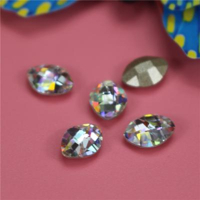 China Beautiful leaf shape matchless good quality crystal material very shiny and beautiful fancy pearl for garment for sale