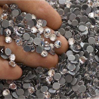 China Crystal Nail Art Rhinestones SS3-SS50 Flatback Glitter Clear Fix Rhinestones Super Non-Hot Glue On Nail Art Decorations for sale