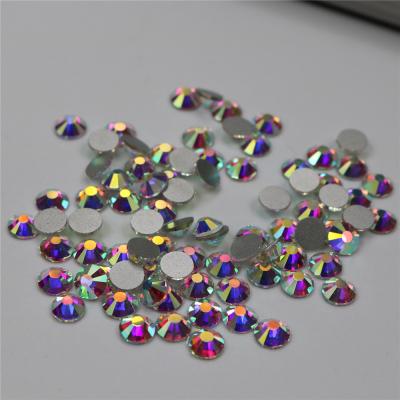 China Flatback of good quality even luminous crystal rhinestone ab nail silver color non hot fix crystal rhinestones back for sale