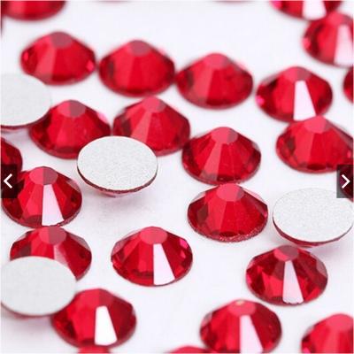 China Red Nail Art Rhinestones Nail Art Decorations Flatback Glass Strass HEPING SS3-SS40 Siam Non Hotfix Rhinestone Flatback for sale