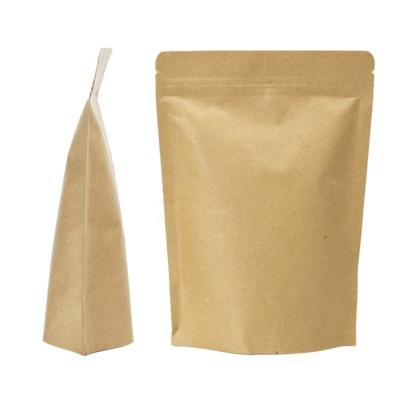 China Factory Supply Recyclable Eco Heat Seal Three Sides Washable Solid Kraft Paper Flat Bag for sale