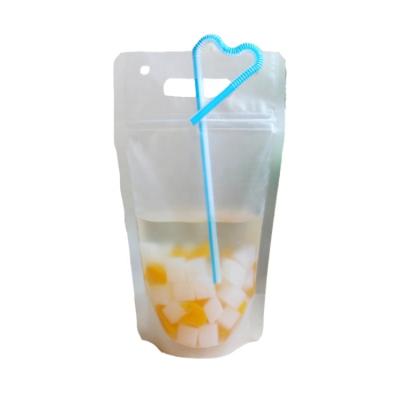 China Clear Matte Portable Drink Fruit Juice Beverage Milk Tea Liquid Bag Plastic Ziplock Pouch for sale