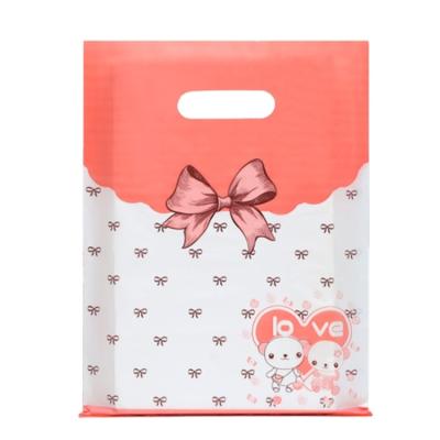 China shoes & apparel custom printed quality custom printed pe Tote Polymailer Bag Handle Plastic die cut bag for sale