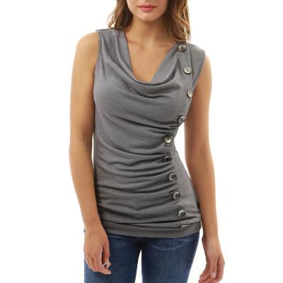 China Breathable Cotton Quick-drying Sleeveless T-shirt Women Running Yoga Clothing Fitness Training Top for sale