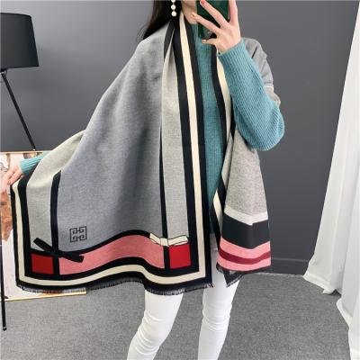 China New Design Running Soft Cashmere Scarf Warm Soft Comfortable In Feeling Blanket Scarves Brand Long Tassel Warm Thick Winter Shawl For Ladies Pashmina for sale