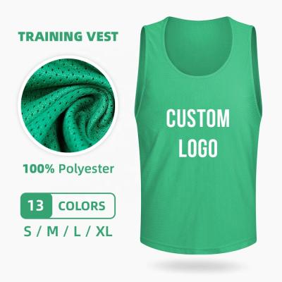 China Shirts & Tops Mesh Custom Sports Team Soccer Training High Quality Numbered 100% Polyester Vest for sale