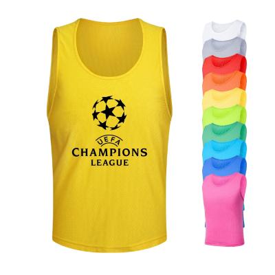 China Shirts & Tops Wholesale 100% Polyester White Mens Soccer Bibs Customize Custom Print LOGO Football Training Vests Sport Bibs for sale