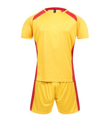 China Custom Cheap Wear Custom Team Football Sets Yellow Logo Soccer Jersey Set Sublimation Uniform For Clubs Sportswear for sale