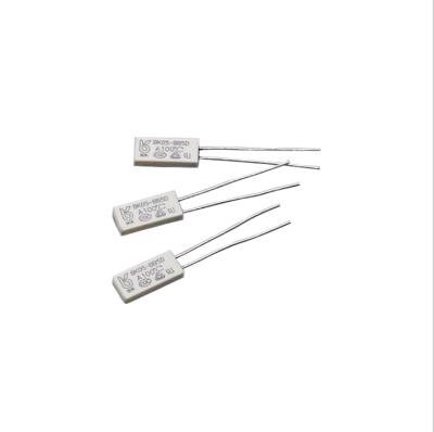 China KSD9700 Low Pressure Protector 12mm Temperature Current Normally Closed Thermal Switch Long Plastic Shell 2A 100c Bare Copper Wire for sale