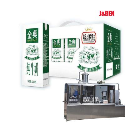 China Automatic Food Aspetic Brick Carton Box Sealing And Filling Packing Machine for sale