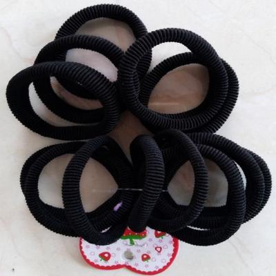 China 2021 Bestselling Hair Accessories Smart Casual Black 4mm High Elastic Rope Women's Hair Bands Without Seat for sale