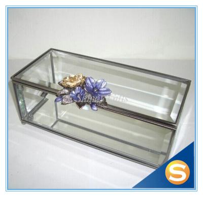 China Wedding Gifts New Design Jewelry Box Trinket Box Square Glass Storage Box for sale