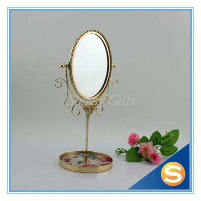 China Shinny Yes The Gifts Metal Jewelry Stand With Mirror Jewelry Display Rack Necklace Display Stand for sale