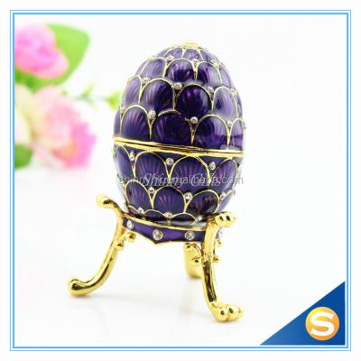 China Decorative Metal Egg Jewelry Box Faber Egg /wedding Gift Easter Egg for sale