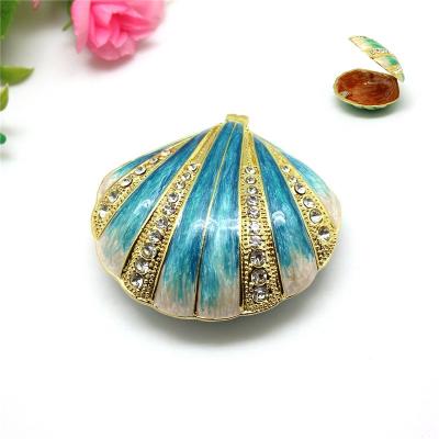 China Enamel Trinket Box Wholesale Shape Shell Box Novelty Mother's Day Home Decorative Gifts for sale