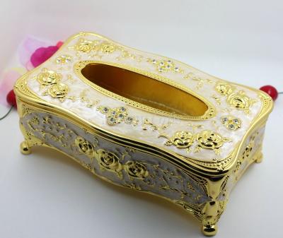 China Yes Royal Design Box Tissue Box Storage Metal Tissue Box Home Decorative Holder for sale