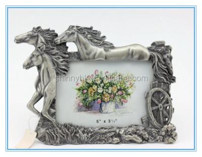 China Metal Shinny Unique Gifts Horse Design 10x15 Metal Girl Photo Frames for sale