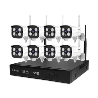 China 2022 SriHome IP66 1080P Home Equipment H.264 NVS001 Waterproof Security Camera System NVR Wireless Spy Kits NVS001-8ch for sale