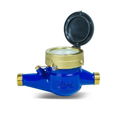 China Long Brass Body Vane Type Aquajet Water Meter Working Life 15mm-20mm Price for sale