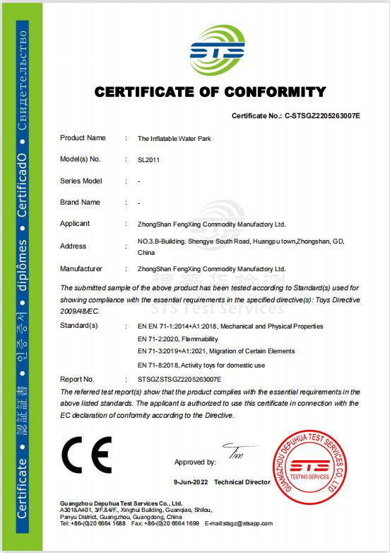 CE - Zhongshan Fengxing Daily Co., Ltd.