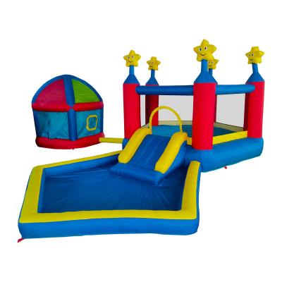 China Wholesale Multifunctional 420D+840D Oxford China Inflatable Bounce House With Slide, Jumping Castle With Blower for sale