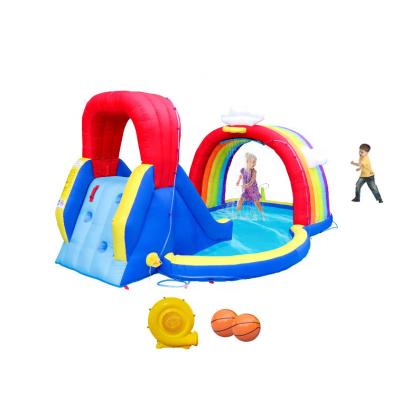 China New Design Outdoor Sports Comercial Inflatable Slide Water Park Kids Inflatable Jumping Castle Blower For Kids for sale