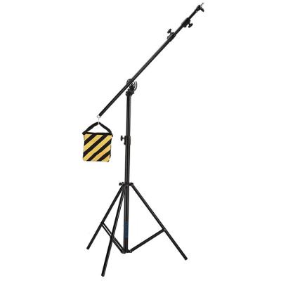 China Two Way Rotatable Aluminum Adjustable Tripod Boom Light Stand with Sandbag for Studio Photography Video for sale