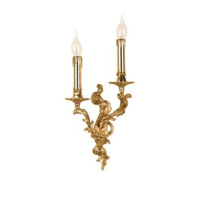 China Candle Aisle Villa Club Hotel Wall Lamp Retro Style Brass Bedside Lamp Modern French Pure Copper Indoor Warm Light Bedroom Lamp for sale