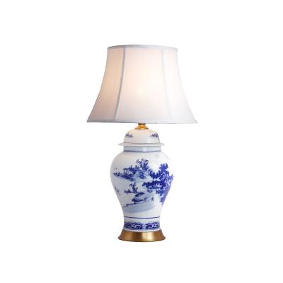 China New modern chinese style living room study room lamp bedroom antique ceramic table lamp for home decoration for sale