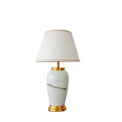 China Chinese High Quality Hand Painted Ceramic Decorative Bedroom Study Lamp Tradition Classic Antique Desk Lighting for sale