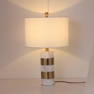 China Modern Designer Modern Classical Desk Lamp Fabric Shade Led Natural Marble Table Lamp for sale