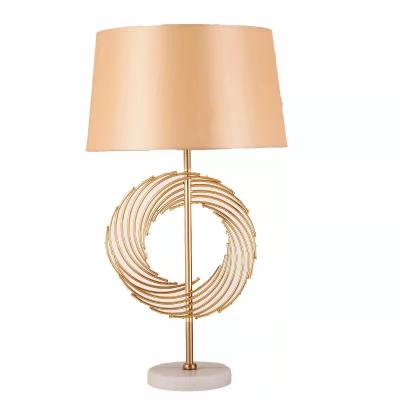 China Modern Popular Royal Style Metal Table Lamp And Fabric Bedside Lamp For Decorative Lighting for sale